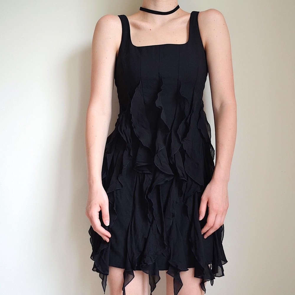 vintage 90s black fairycore dress from nic janik 
labeled size 6